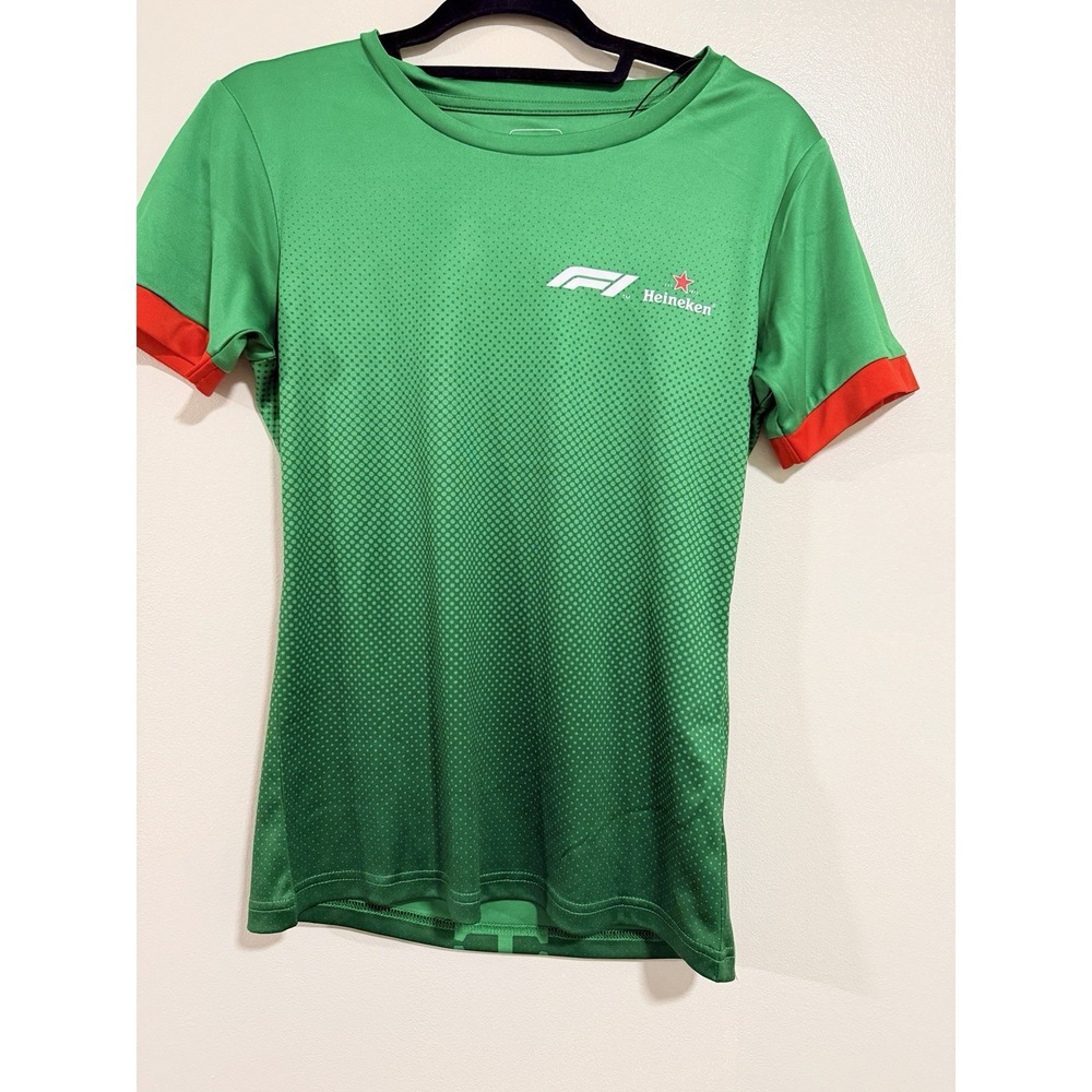 F1 Formula One Green Heineken Women's Shirt Size S Racing Race Car Daytona